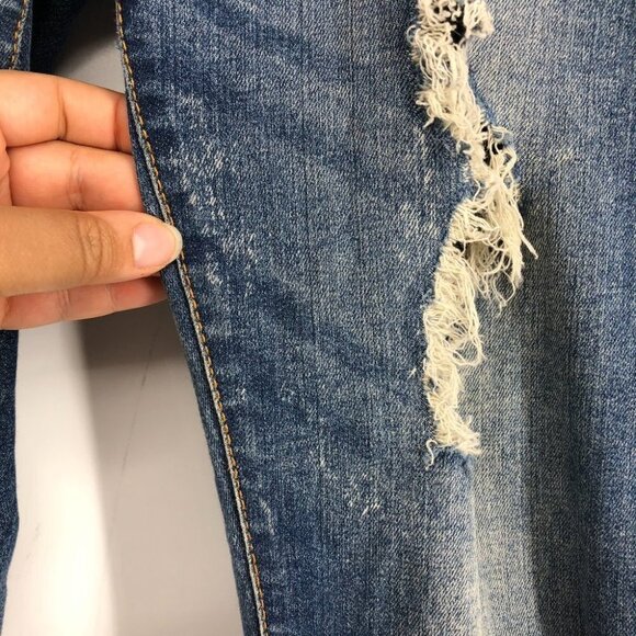 Bluenotes Lauren Mid rise Crop Skinny Distressed Jeans Size 30 - Picture 9 of 13